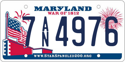 MD license plate 7AN4976