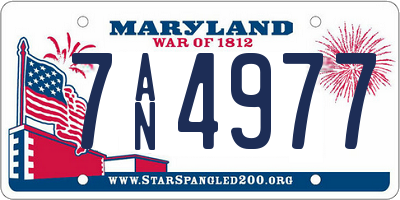 MD license plate 7AN4977