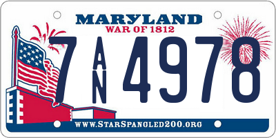 MD license plate 7AN4978