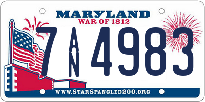 MD license plate 7AN4983