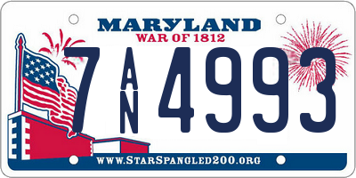 MD license plate 7AN4993