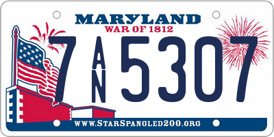 MD license plate 7AN5307