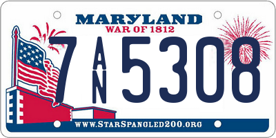 MD license plate 7AN5308