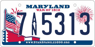 MD license plate 7AN5313