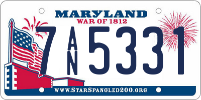 MD license plate 7AN5331