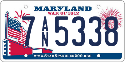 MD license plate 7AN5338