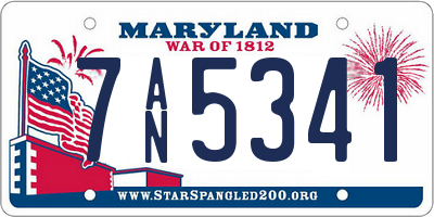 MD license plate 7AN5341