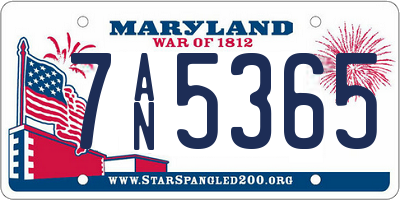 MD license plate 7AN5365