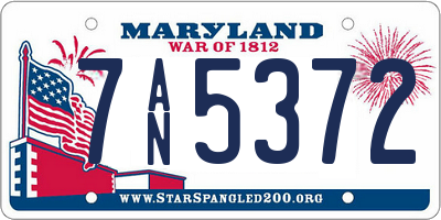 MD license plate 7AN5372