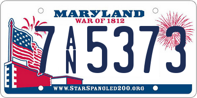 MD license plate 7AN5373