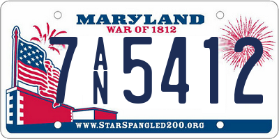 MD license plate 7AN5412