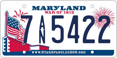 MD license plate 7AN5422