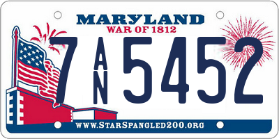 MD license plate 7AN5452