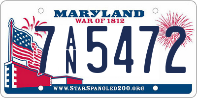 MD license plate 7AN5472