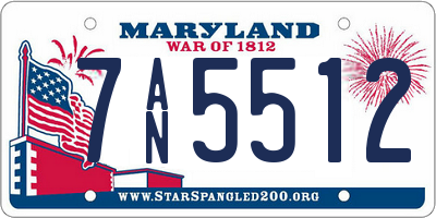 MD license plate 7AN5512