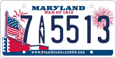 MD license plate 7AN5513