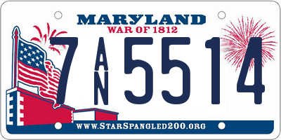 MD license plate 7AN5514