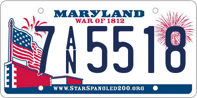 MD license plate 7AN5518