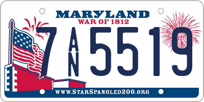 MD license plate 7AN5519