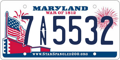 MD license plate 7AN5532