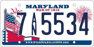 MD license plate 7AN5534