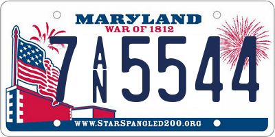 MD license plate 7AN5544