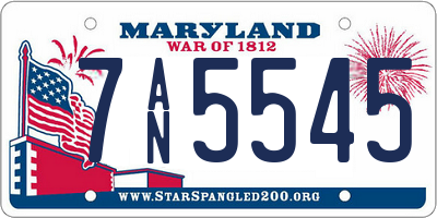 MD license plate 7AN5545
