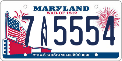 MD license plate 7AN5554
