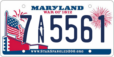 MD license plate 7AN5561