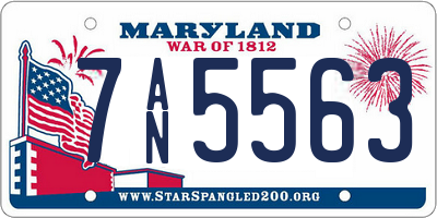 MD license plate 7AN5563