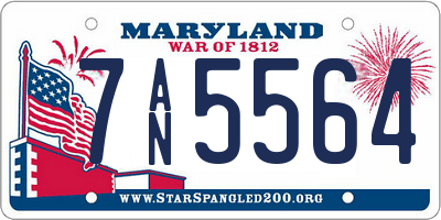 MD license plate 7AN5564