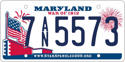 MD license plate 7AN5573
