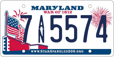 MD license plate 7AN5574
