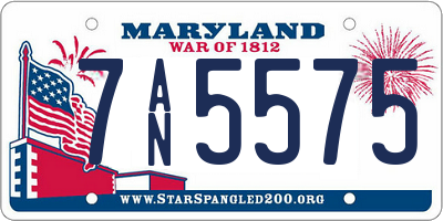 MD license plate 7AN5575