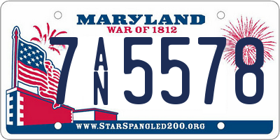 MD license plate 7AN5578