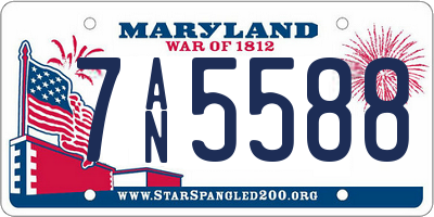 MD license plate 7AN5588