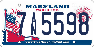 MD license plate 7AN5598