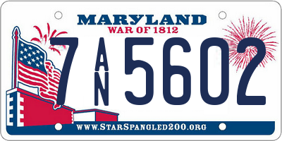 MD license plate 7AN5602