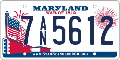 MD license plate 7AN5612