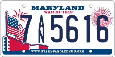 MD license plate 7AN5616