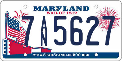 MD license plate 7AN5627