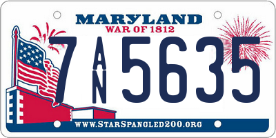 MD license plate 7AN5635