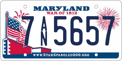 MD license plate 7AN5657