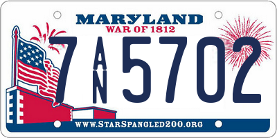 MD license plate 7AN5702