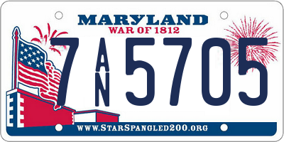 MD license plate 7AN5705