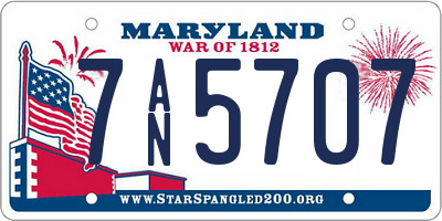 MD license plate 7AN5707