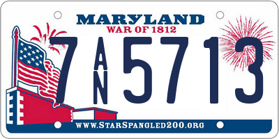 MD license plate 7AN5713