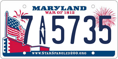 MD license plate 7AN5735