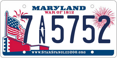 MD license plate 7AN5752