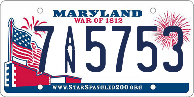 MD license plate 7AN5753